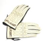 SKULL FLIGHT スカルフライト 3シーズン対応撥水加工オールレザーグローブ オフホワイト色 BONE GLOVE ボーングローブ 新色