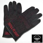SKULL FLIGHT スカルフライト サマーボーングローブ ブラック×レッド色 SUMMER BONE GLOVE