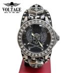 ショッピングスカル ヴォルテージ VOLTAGE 腕時計 VO-030AS-02B ウイングスカル WING SKULL ブラック色
