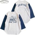 ショッピングswim WAREHOUSE ＆CO. 4800 B/B T-SHIRTS SWIM TEAM CREAM/NAVY ウェアハウス カンパニー メンズ  七分袖 ベースボール Tシャツ クリーム/ネイビー