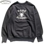 WAREHOUSE ＆CO. 401 CREW NECK SWEAT SHIRTS COBB BLACK ウェアハウス カンパニー クルーネック スエット クラックプリント トレーナー スミクロ 送料無料