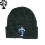 DOGTOWN CROSS LOGO BEANIE KNIT CAP CHARCOAL GRAY ドッグタウン クロスロゴ カフビーニー ニットキャップ チャコール メンズ スケート