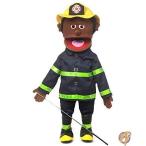 60cm Fireman, Black Male, Full Body, Ventriloquist Style Puppet 送料無料