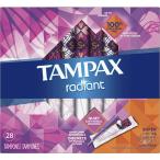 Tampax タンポン Radiant プラスチック スーパープラス吸収性 無香料 28本 送料無料