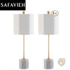 【Safavieh】テーブルランプ 大理石 2個セット White/Gold Leaf 送料無料