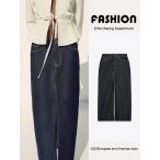  весна. мода новые поступления высокий талия midi Denim юбка простой . дизайн. женщина. LAP around юбка ходить на работу стиль чистый цвет 