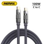 Remax 100W Zinc-alloy Elastic Data Cable with Indicator Light C-C Super Fas