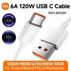 120W 6A Type C Super Fast Charging Cable Data Cord For Redmi Note 14 13 Pro