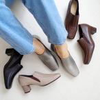 パンプス レディース 本革 チャンキーヒール 痛くない 歩きやすい ポインター　amiamiアミアミ