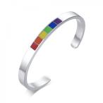 C type открытый браслет нержавеющая сталь Rainbow цвет браслет мужской женский легкий бесплатная доставка 