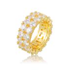 pave кольцо Brin Brin мужской кольцо Gold CZ циркон широкий flat удар [ включая доставку ]