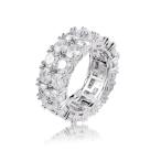pave кольцо Brin Brin мужской кольцо серебряный CZ циркон широкий flat удар [ включая доставку ]
