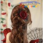 バナナクリップ ヘアクリップ ヘアアクセサリー ヘアアレンジ クリップ バラ 花 エレガント 上品 きれいめ アップスタイル お出かけ