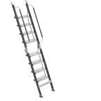 手すり付き折りたたみ屋根裏階段、家庭用屋内折りたたみはしご/アルミニウム合金厚みのある階段/滑り止めゴム足/ポータブル/頑丈な折りたたみはしご/多機能