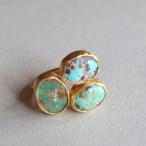三つの石のリングナチュラターコイズ...