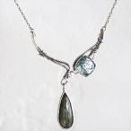Yahoo! Yahoo!ショッピング(ヤフー ショッピング)ローマンガラスカンパニー/ネックレス The Roman Glass Company 銀化した古代ガラス（パティナ）とシルバー The Roman Glass Company, Israel ラブラドライト