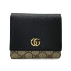 グッチ GUCCI 財布 二つ折り ミディアム ウォレット ミニ コンパクト GGマーモント GGスプリーム ダブルG レザー ブラック ベージュ 598587 17WAG 1283 新品