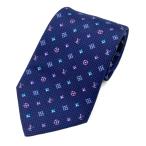 新品 ルイヴィトン LOUIS VUITTON ネクタイ クラヴァット・モノグラム ハーロー 8CM シルク 100％ ネイビー 青 ロゴ ギフト プレゼント M76609