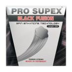 「お試し12Mカット品」プロスペックス ブラックフュージョン(1.19mm／1.28mm) 硬式テニス ポリエステルガット(PRO SUPEX BLACK FUSION)(16y12m)