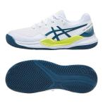アシックス(Asics) ジュニア ゲルレゾリューション 9 GS CLAY クレーコート用テニスシューズ 1044A068-102 WH×レストフルティール(23y9m)