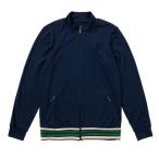 韓国系テニスウェア LOVEFORTY(ラブフォーティ) レディース LINE-POINT JERSEY ラインポイント ジップ ジャージ ジャケット ネイビー