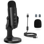ZealSound USB マイク コンデンサー マイク PC マイク 卓上マイク 単一指向性 エコー機能付き 会議用 ゲーム 実況 マイク タブレ