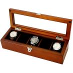 腕時計収納 ウォッチ ケース 高級 木製 腕時計 収納 箱 ボックス コレクション ディスプレイ Anberotta J47 (ブラウン・ブラック/5本用)