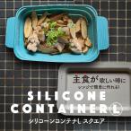 シリコーンコンテナL スクエア シリコンスチーマー シリコン 食器 電子レンジ 簡単調理 レンジ調理 可愛い おしゃれ かわいい