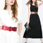 サッシュベルト レディース 太いベルト ゴムベルト 赤 レザー  コルセットベルト ドレス ワンピース ウエストマーク おしゃれ 大人可愛い レッド