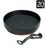 なべ すき鍋 ギョーザ鍋 餃子 国産 丸鍋 鉄鍋 鋳鉄 直径20.3×高さ4.2cm 1台単位 ハンドル付 木台座付中華 すき焼き鍋 送料無料・代金引換不可