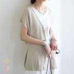 ニットベスト レディース 春 夏 おしゃれ 前開き 50代 40代 30代 20代 体型カバー 薄手 洗濯可 洗濯機 黒 ベージュ Vネック カジュアル 無地 ゆったり