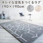 ラグマット プレーベル ラグ スコープ 約2畳 190×190cm 防音 北欧 P01 秋冬春夏用