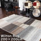 ラグマット プレーベル ウィルトン織 ラグ カルム 約2畳 200×200cm 北欧 P01 秋冬春夏用