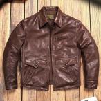 最新作少量生産革ジャン本革牛革カウ...