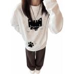 ロンTレディース長袖Tシャツ猫柄ゆ...