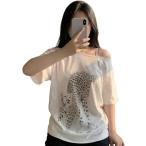 Tシャツレディース半袖アシンメトリ...