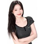 Tシャツ レディース 半袖 ボーダー柄 大人可愛い Uネック トップス タイト スリム 着痩せ リブニット ヘンリーネック カジュアル 春