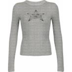 カットソー レディース 長袖 タイト tシャツ 星柄 プリント 丸首 スリム トップス インナー y2k グランジ カジュアル 薄手 春