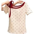 Tシャツレディース半袖ハート柄ワン...