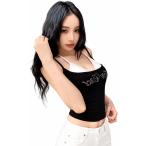 キャミソール カップ付き レディース 重ね着風 ホルターネック スリム タイト セクシー Y2K 韓国風 ストリート 夏 インナー