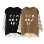 レディース長袖フェイクレイヤードト...