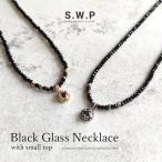 メンズネックレスブラックスピネルタ...