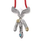 Yahoo! Yahoo!ショッピング(ヤフー ショッピング)ネイティブ アメリカン フェザー レザー ネックレス メンズ インディアンジュエリー メンズアクセサリー inj-011