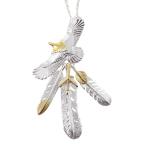 Yahoo! Yahoo!ショッピング(ヤフー ショッピング)ネイティブ アメリカン フェザー イーグル ネックレス シルバーチェーン ゴールド メンズ インディアン ジュエリー メンズアクセサリー