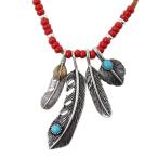 Yahoo! Yahoo!ショッピング(ヤフー ショッピング)ネイティブ アメリカン ネックレス レザー シルバー ゴールド フェザー ビーズ インディアンジュエリー メンズアクセサリー