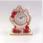 時計お花の雑貨　ロココローズの置時計プリンセス置き時計　