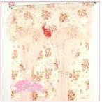 のれんカーテン花柄シフォンレース フリルたっぷりカーテン花柄のれん花柄カーテン