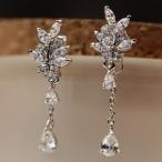 ピアス 金属アレルギー対応 つけっぱなし 18k アレルギー対応 レディース シルバー925 水滴 天使の羽