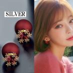 Yahoo! Yahoo!ショッピング(ヤフー ショッピング)ピアス アレルギー対応 18金 レディース 18k つけっぱなし 金属アレルギー対応 小さい シルバー925 雪花 赤