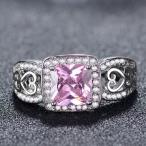 指輪レディースピンクCZダイヤモン...